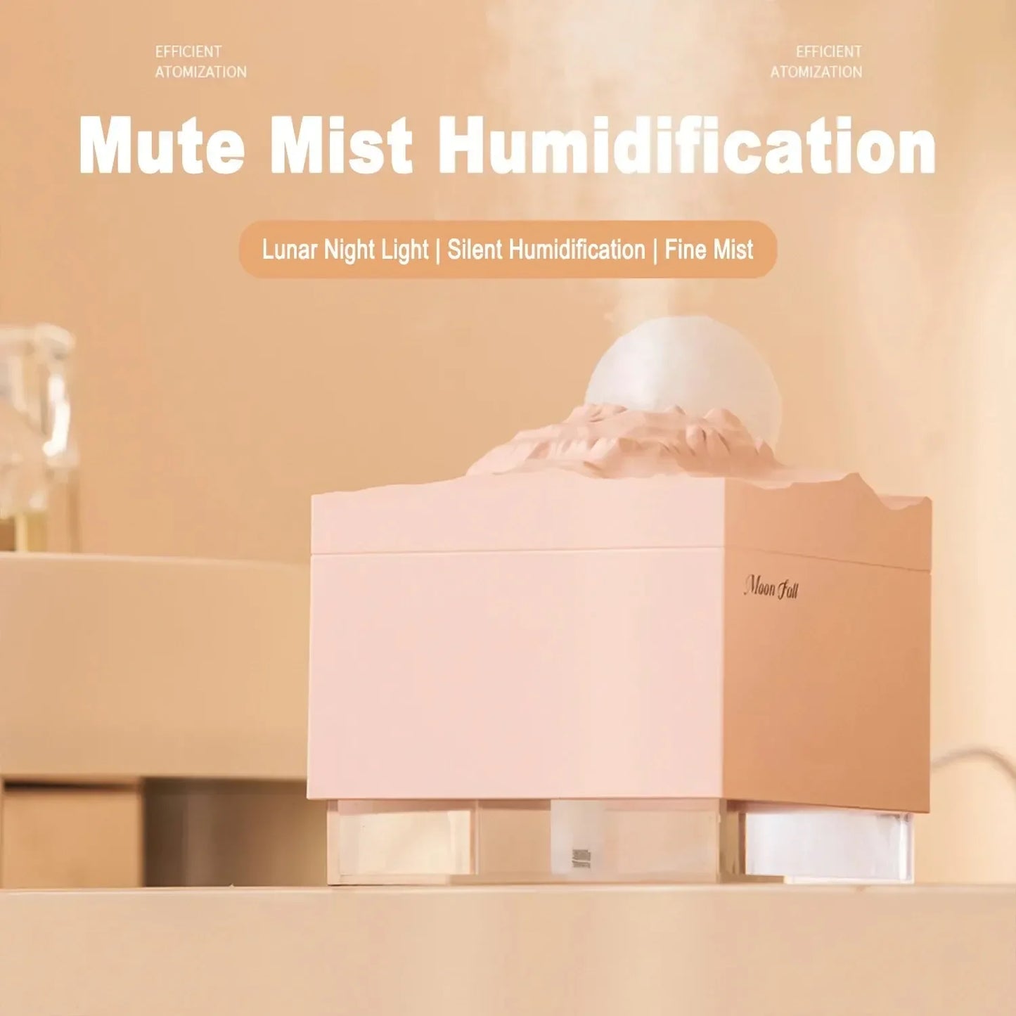 Diffuser Cool Mist Humidifier with LED Moon Lamp