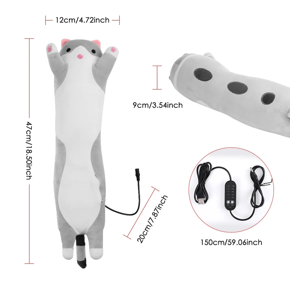 Cute Cat Electric Heating Pad for Menstrual Cramps USB Powered Office Lower Back Support Throwing Pillow 5 Heat Gifts for Women